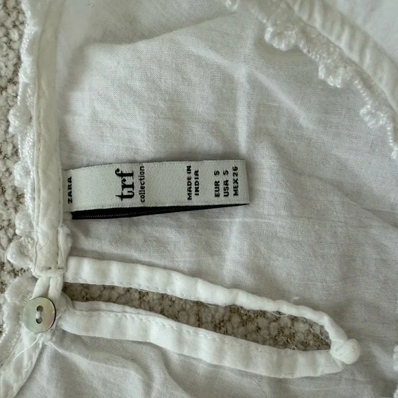 Zara White Eyelet Ruffle Top - Picture 8 of 10